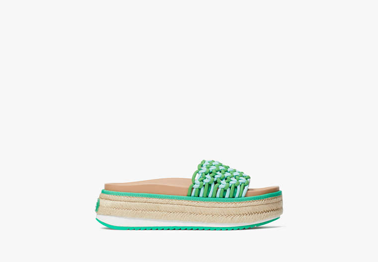 Kate Spade,Vita Platform Slide Sandals,Casual,Fresh Green/ Lowtide