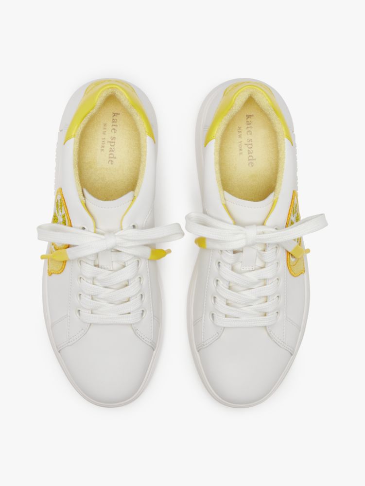 Kate Spade,Lift Lemon Sneakers,Optic White Cadmium Yellow