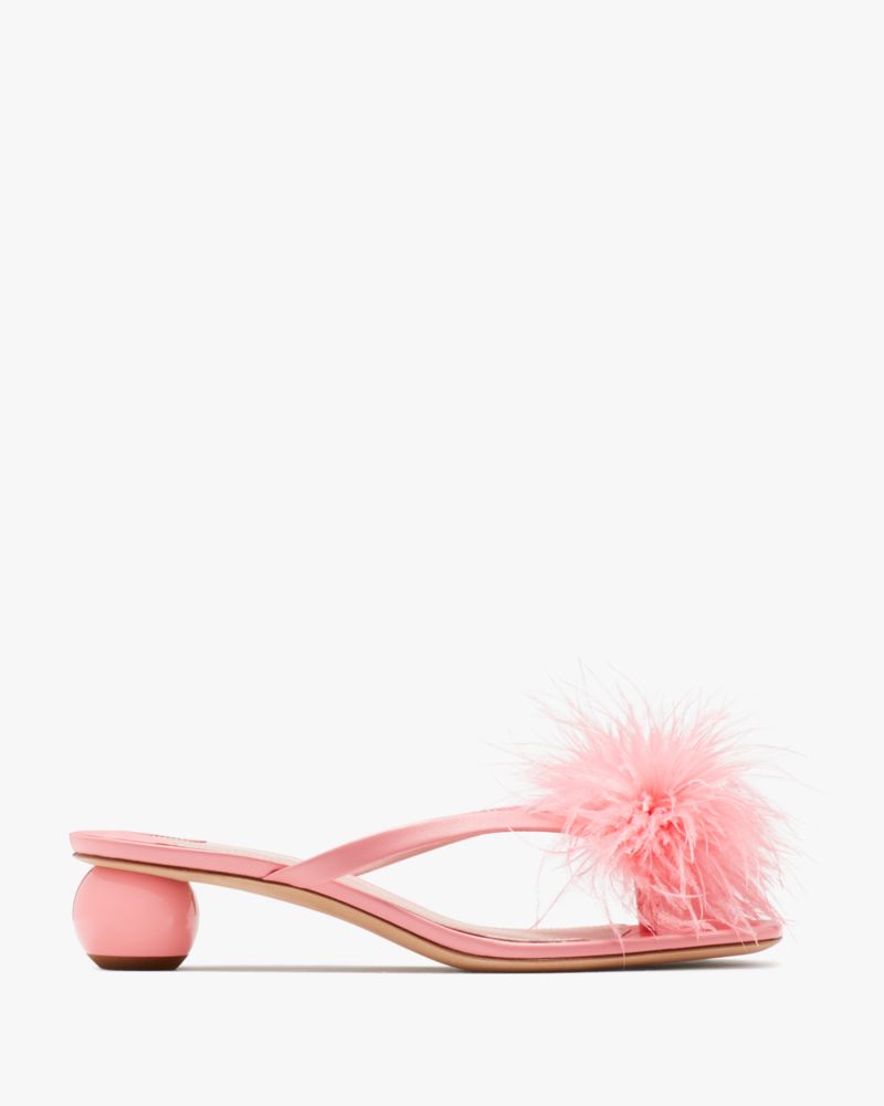 Kate Spade,Bahama Sandals,Nappa Leather,Sandals,Embellished,Feather,Day Party,Pink