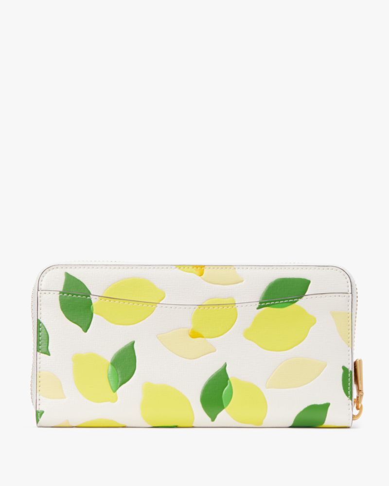 Kate Spade,モーガン レモン トス エンボス ジップ アラウンド コンチネンタル ウォレット,全てのアウトレット,パーチメントマルチ