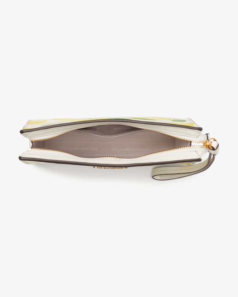 Kate Spade,Morgan Lemon Toss Embossed Gusseted Wristlet,