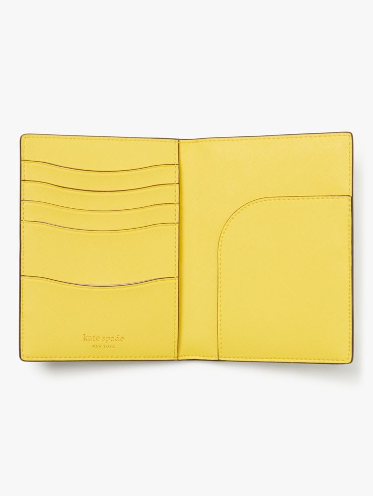 Kate Spade,Morgan Lemon Toss Embossed Passport Holder,Parchment Multi