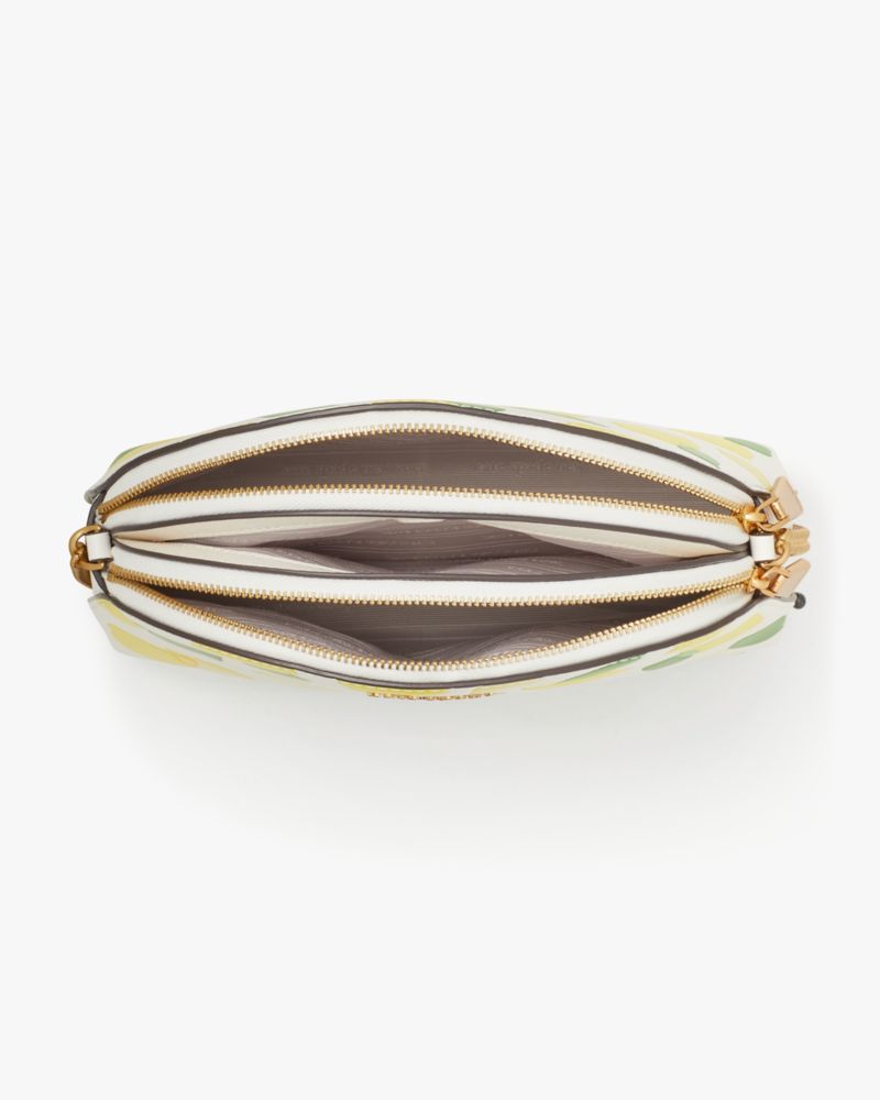 Kate Spade,Morgan Lemon Toss Embossed Double-zip Dome Crossbody,