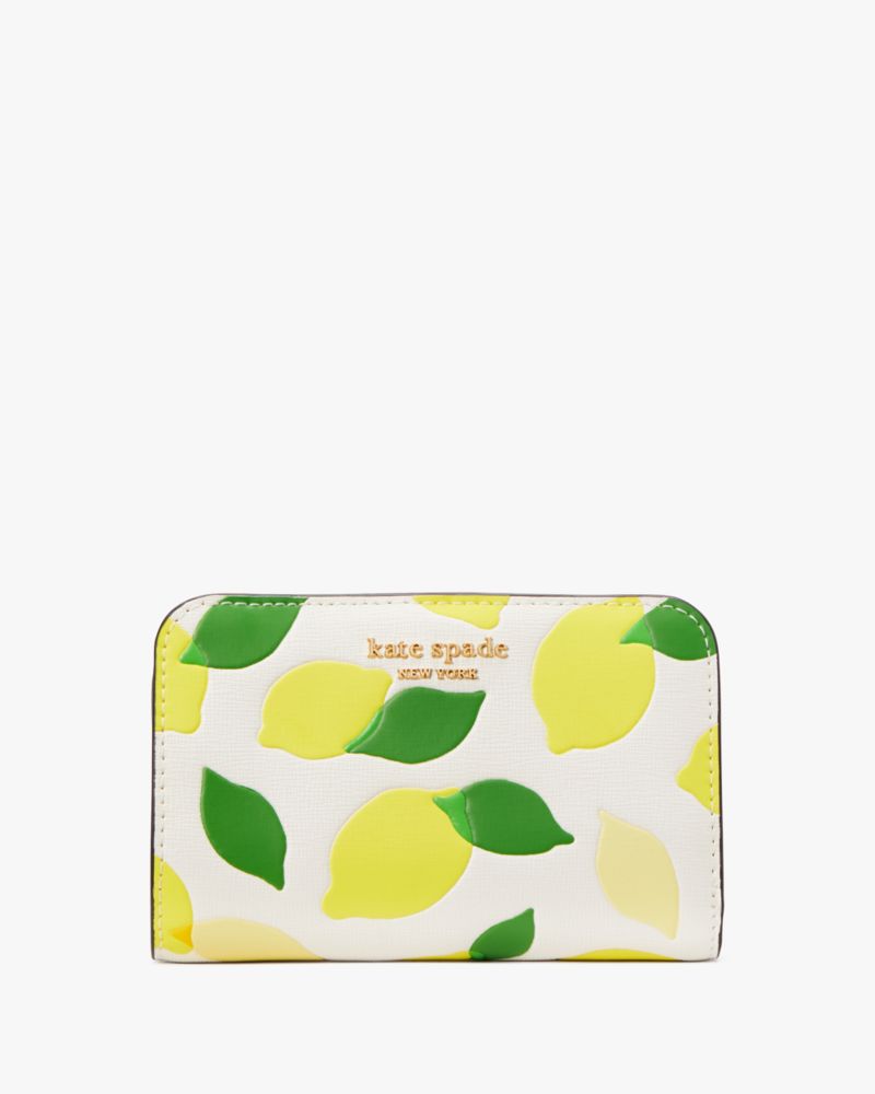 Kate Spade,Morgan Lemon Toss Embossed Compact Wallet,