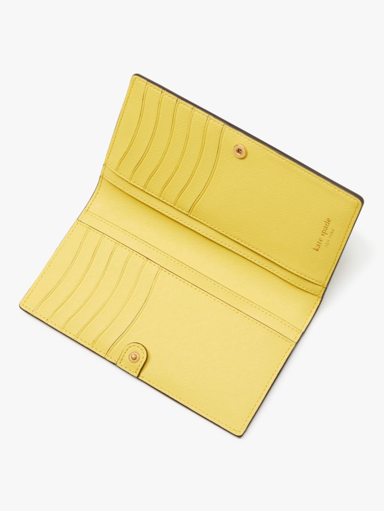 Kate Spade,Morgan Lemon Toss Embossed Slim Bifold Wallet,