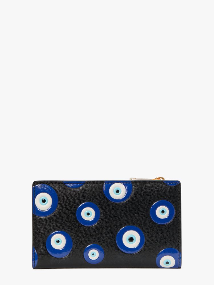 Kate Spade,Morgan Evil Eye Embellished Small Slim Bifold Wallet,