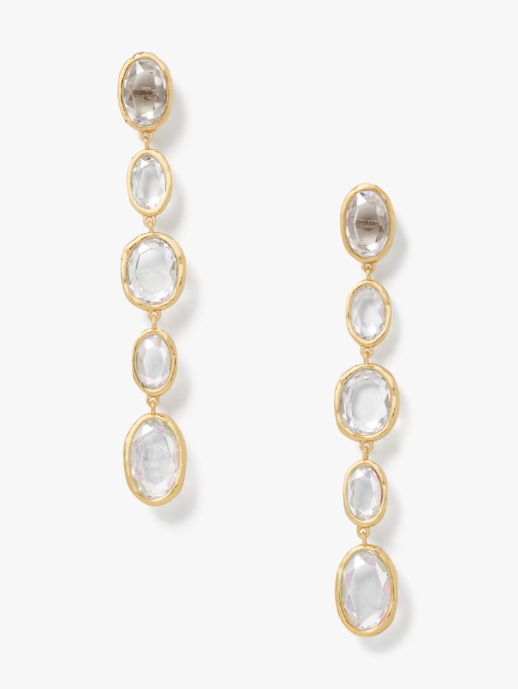 Kate Spade,High Shine Linear Earrings,Clear Multi