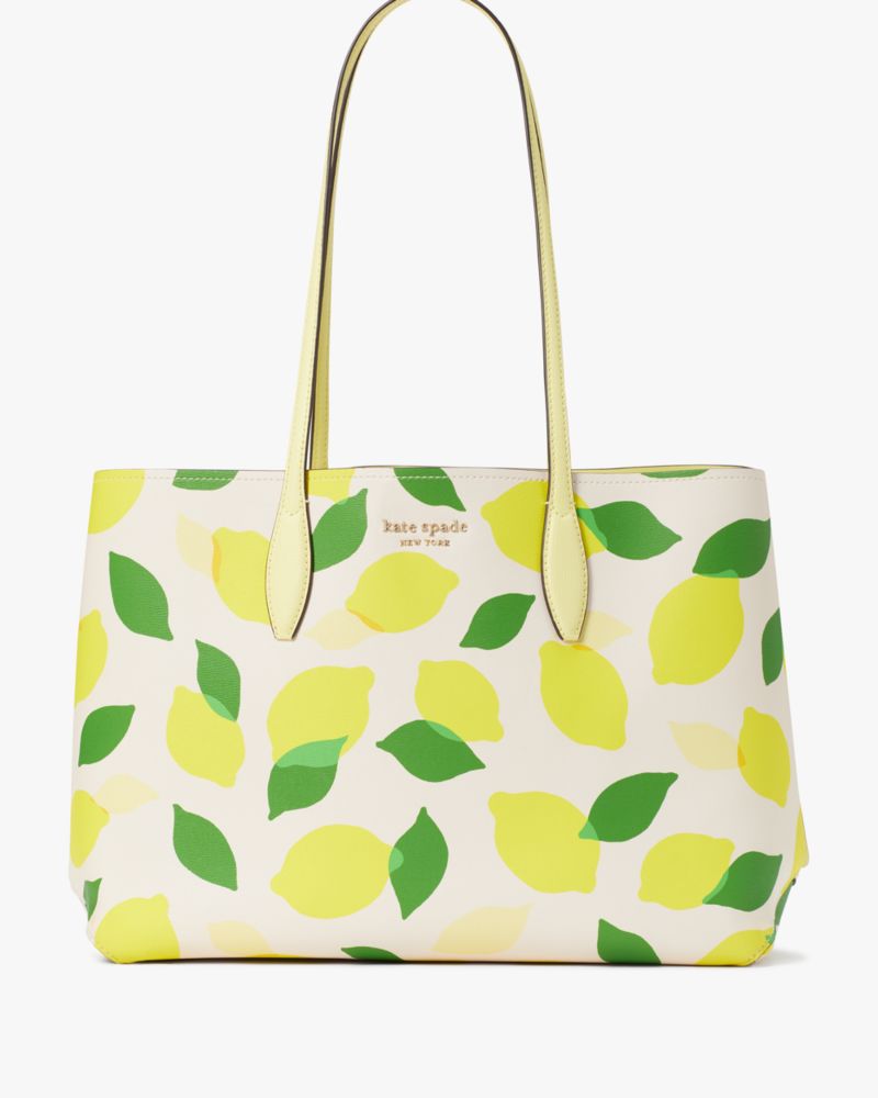 Kate Spade,All Day Lemon Toss Large Tote,Parchment Multi