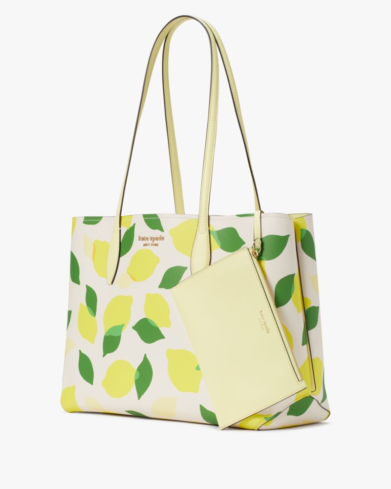 Kate Spade,All Day Lemon Toss Large Tote,Parchment Multi
