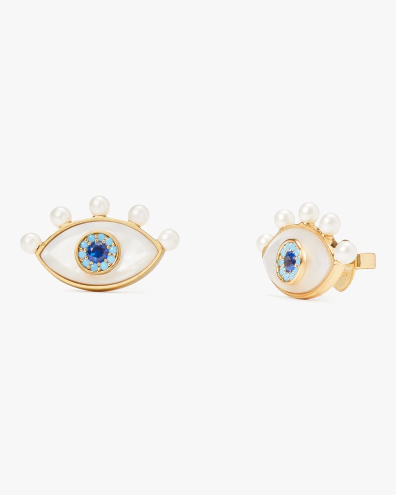 Kate Spade,Evil Eye Statement Studs,Cream Multi