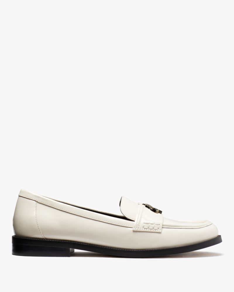 Kate Spade,Kait Metal Spade Loafer,Parchment