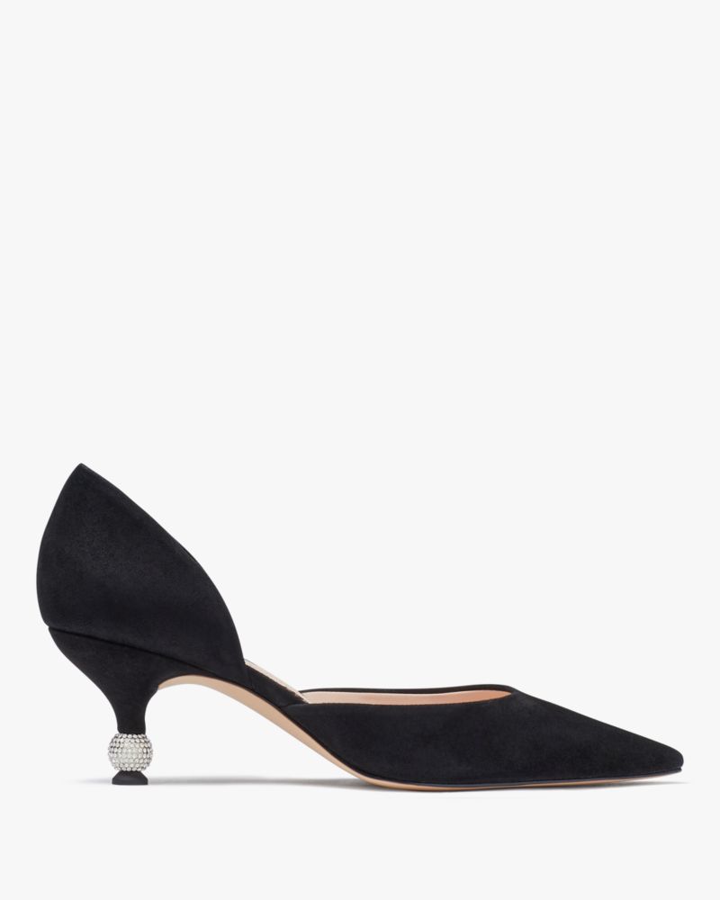 Kate Spade,Delilah Pave Pumps,Rubber,Pumps,D Orsay,Cocktail,Black