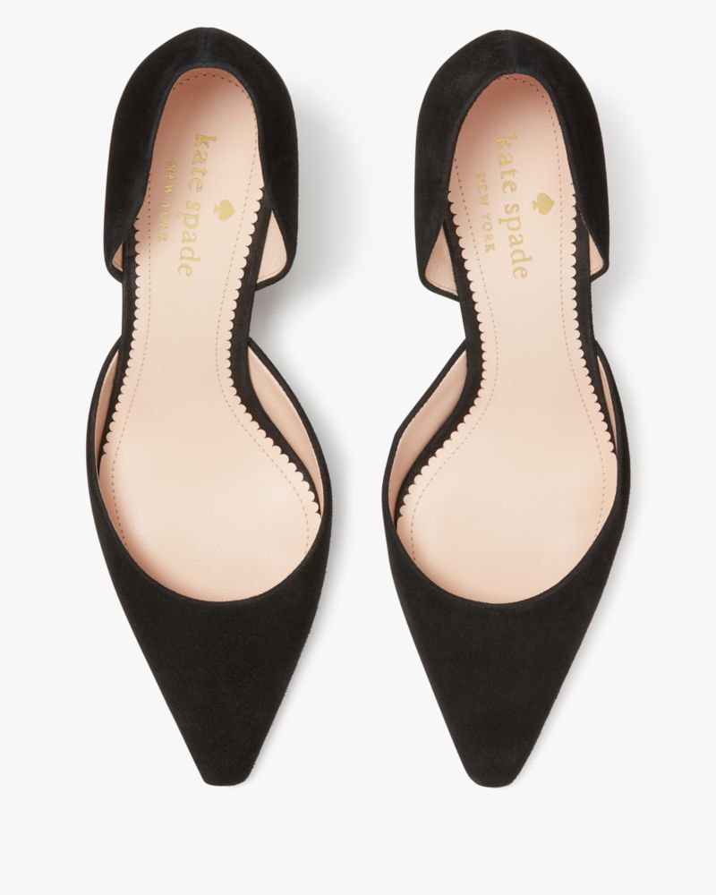 Kate Spade,Delilah Pave Pumps,Rubber,Pumps,D Orsay,Cocktail,Black