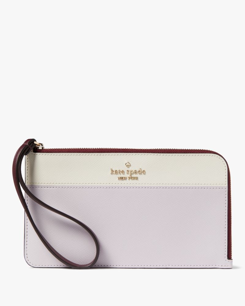 Kate Spade,Lucy Medium L-Zip Wristlet, Lilac Moonlight Multi