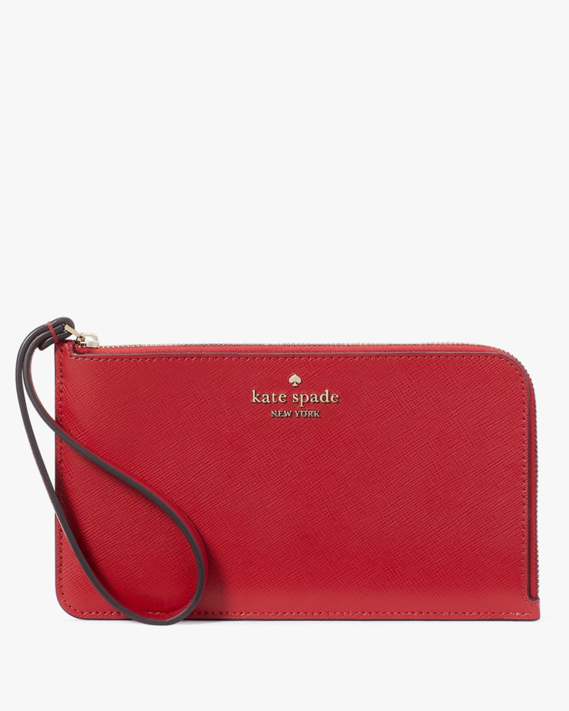 Kate Spade,Lucy Medium L-Zip Wristlet,Candied Cherry