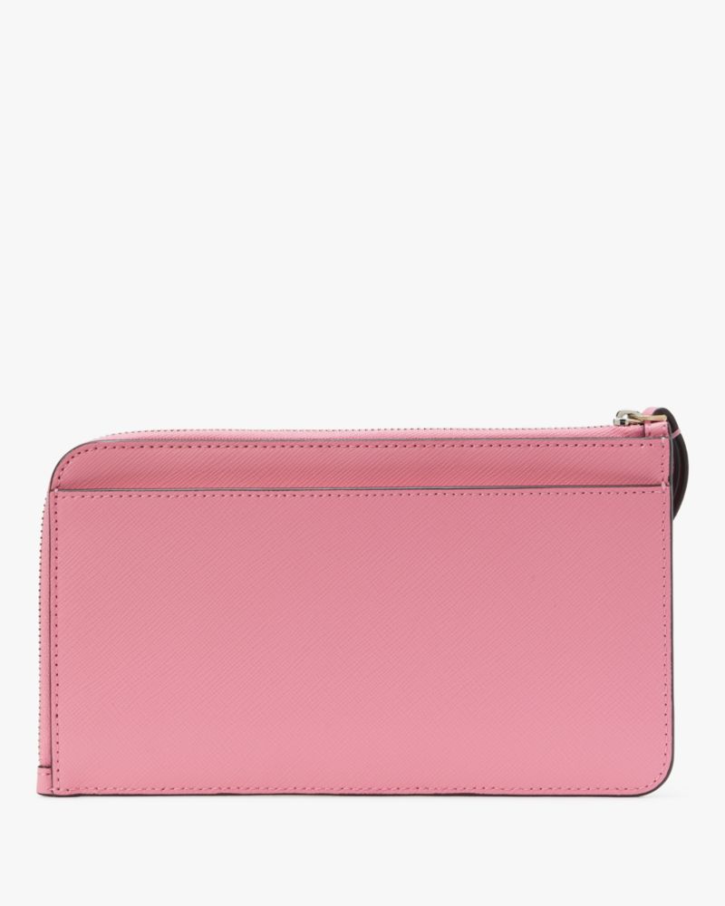 Kate Spade,Lucy Medium L-Zip Wristlet,Solid,Blossom Pink