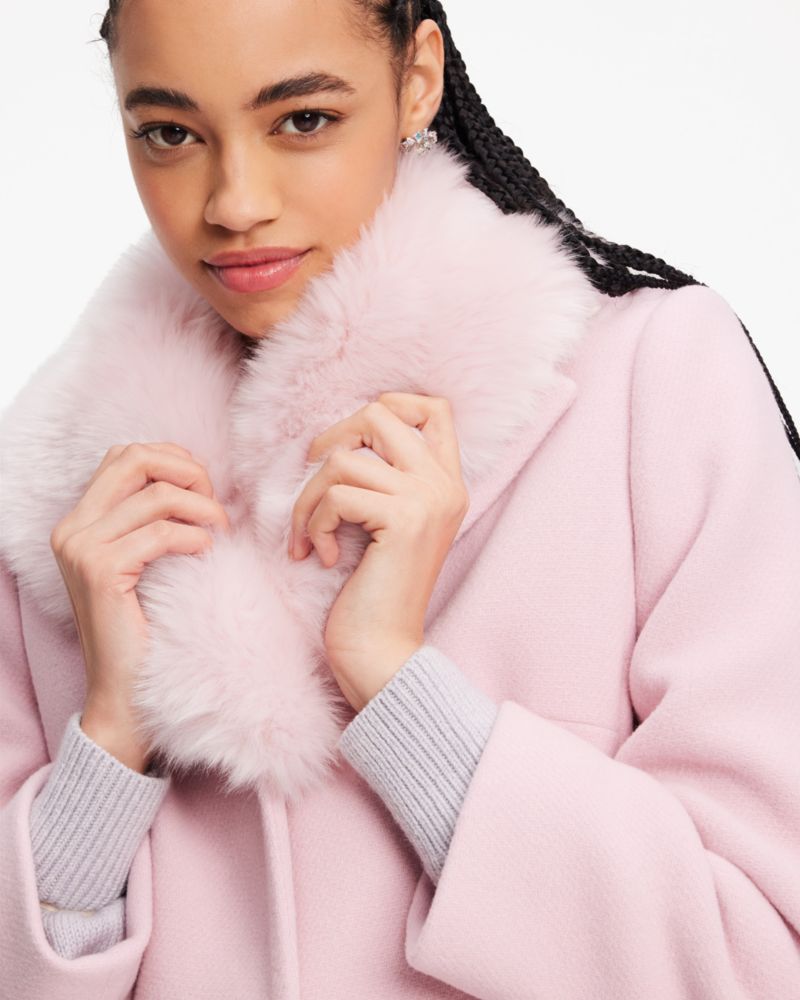 Pink fur collar jacket best sale