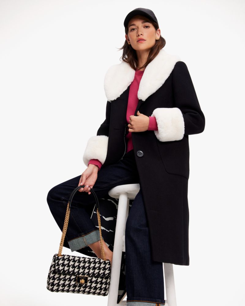 Faux Fur Trim Wool Coat | Kate Spade New York