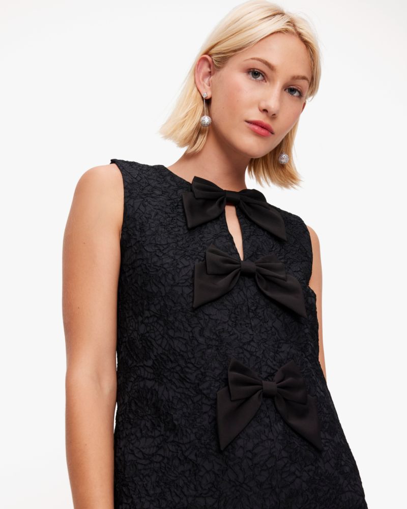 Festive Brocade Lace Bow Dress