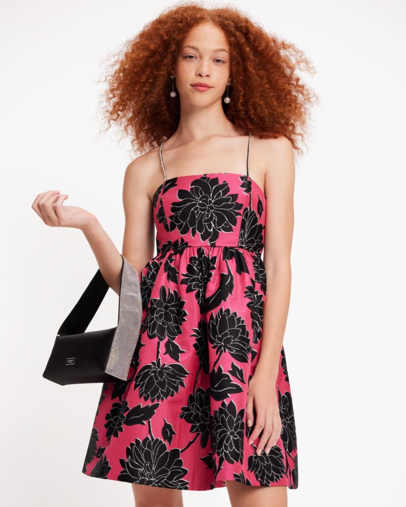 Green Floral Dress: a plus size summer outfit featuring a green floral dress  and wide fit straw hat from Torrid, and a dark green Kate Spade handbag.