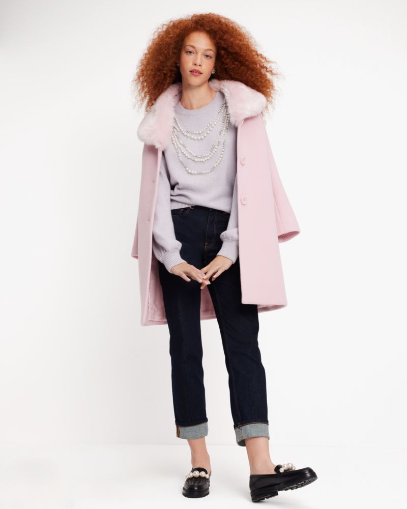 Kate Spade,エンベリッシュド ネックレス セーター,ウェア,グレーメランジ