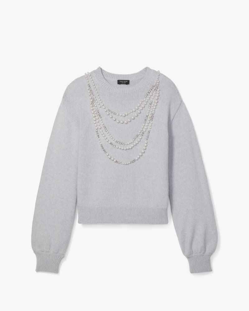 Embellished Necklace Sweater