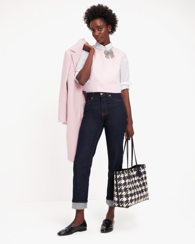 Kate Spade,Duchess Satin Embellished Bow Shell,