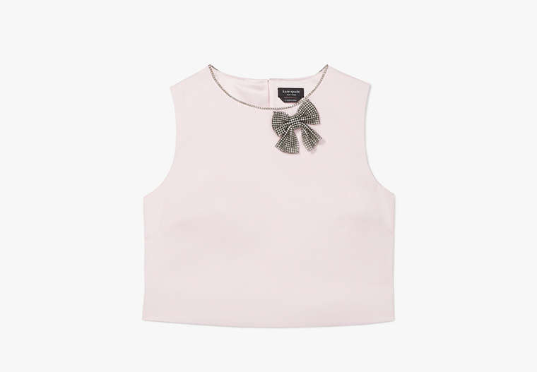 Kate Spade,Duchess Satin Embellished Bow Shell,Impatiens Pink