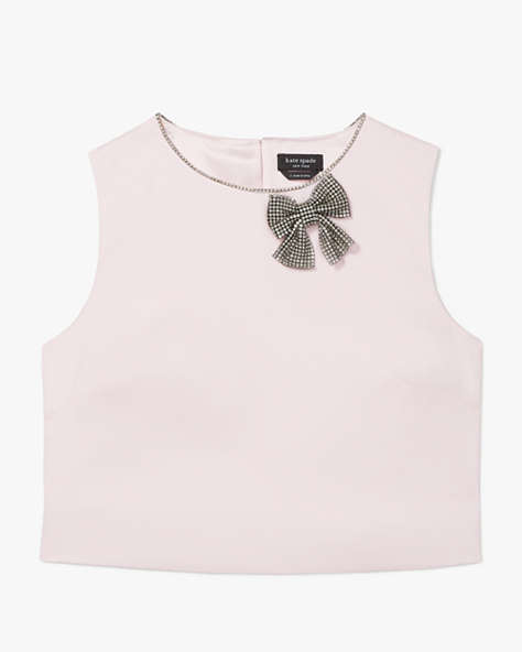 Kate Spade,Duchess Satin Embellished Bow Shell,Impatiens Pink