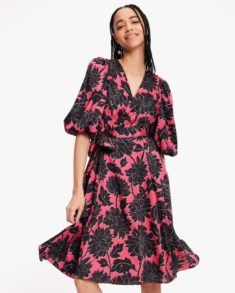 Kate Spade New York Cap Sleeve V-Neck Floral Fit & Flare Dress