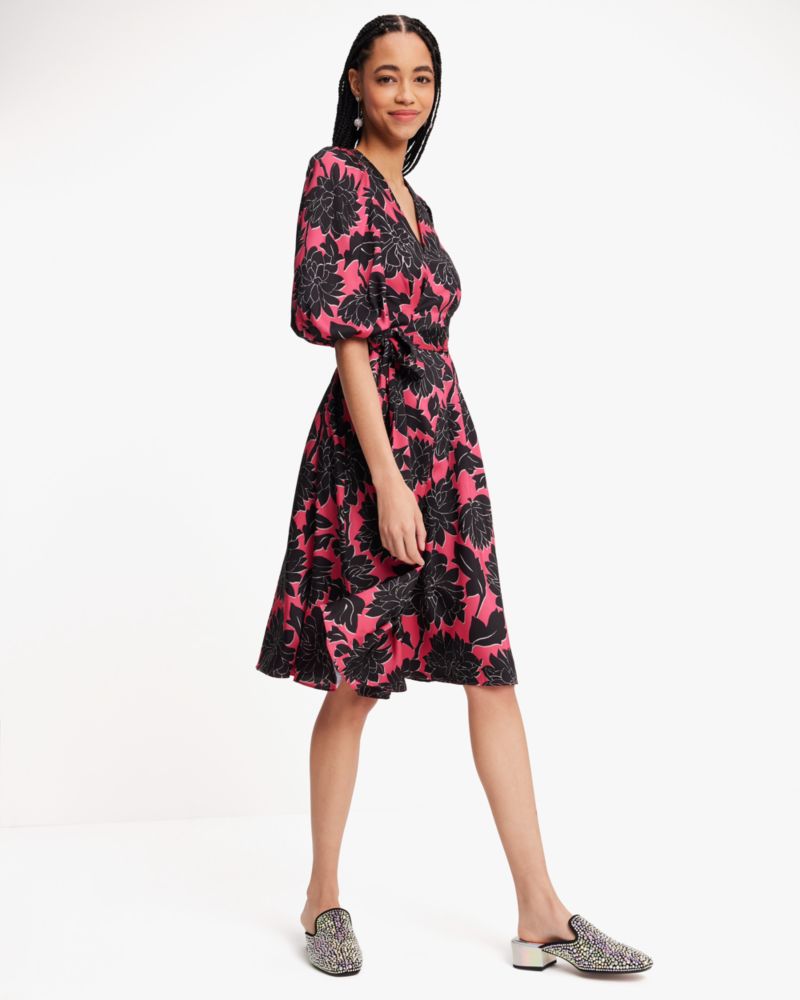 Kate Spade,Festive Brocade Evelyn Dress,A-Line,Tie Belt,Day Party,Party,Multi Color