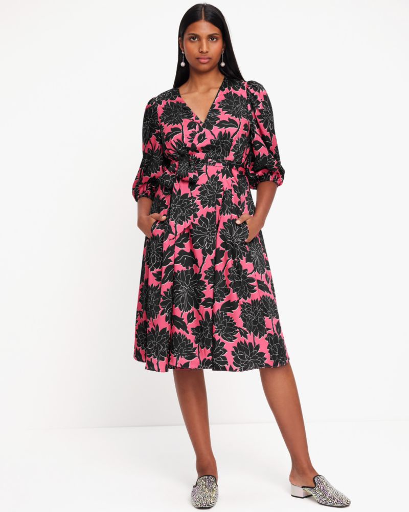 Kate Spade,Festive Brocade Evelyn Dress,A-Line,Tie Belt,Day Party,Party,Multi Color