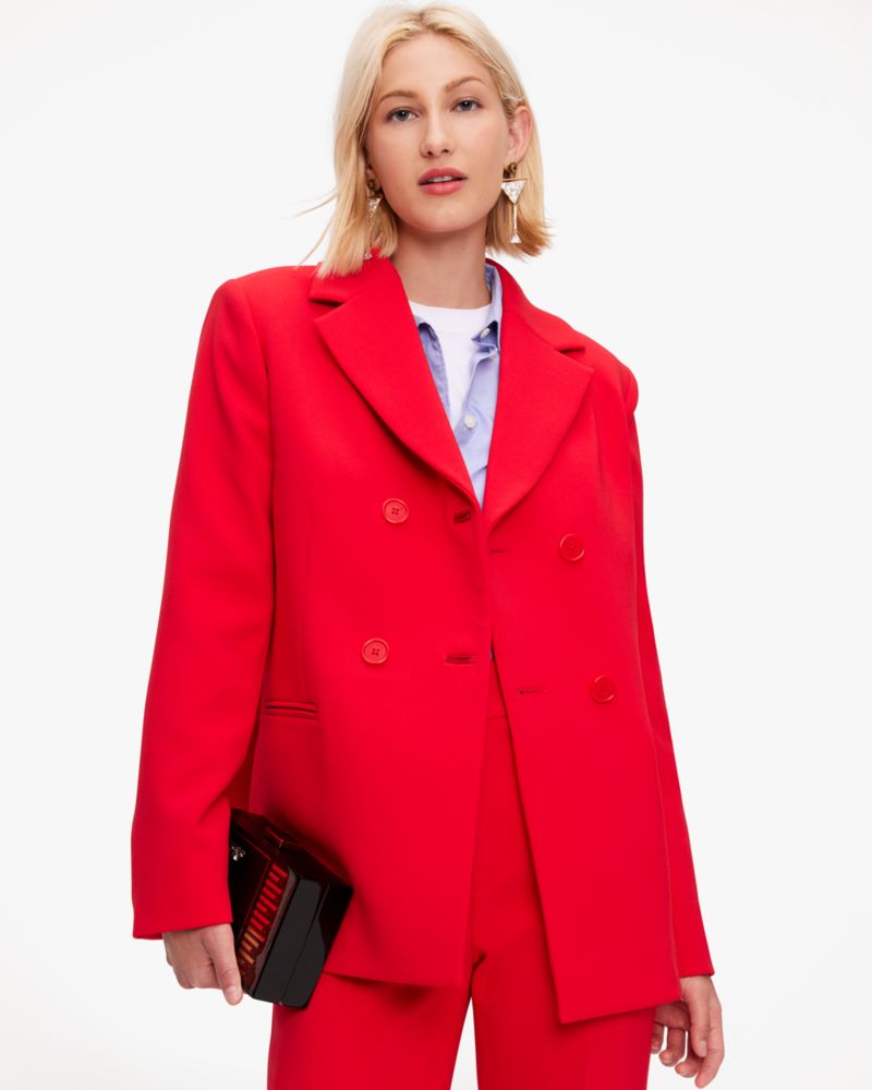 Kate Spade,Tech Twill Blazer,Engine Red