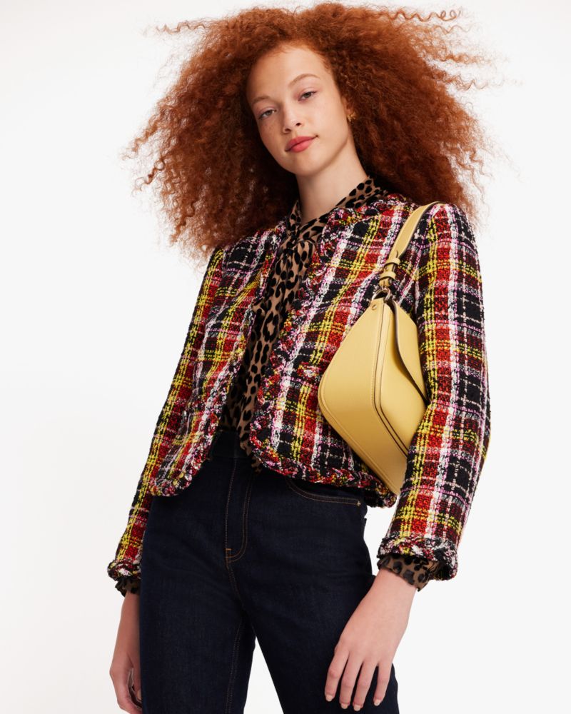 Kate Spade,Art Plaid Tweed Jacket,