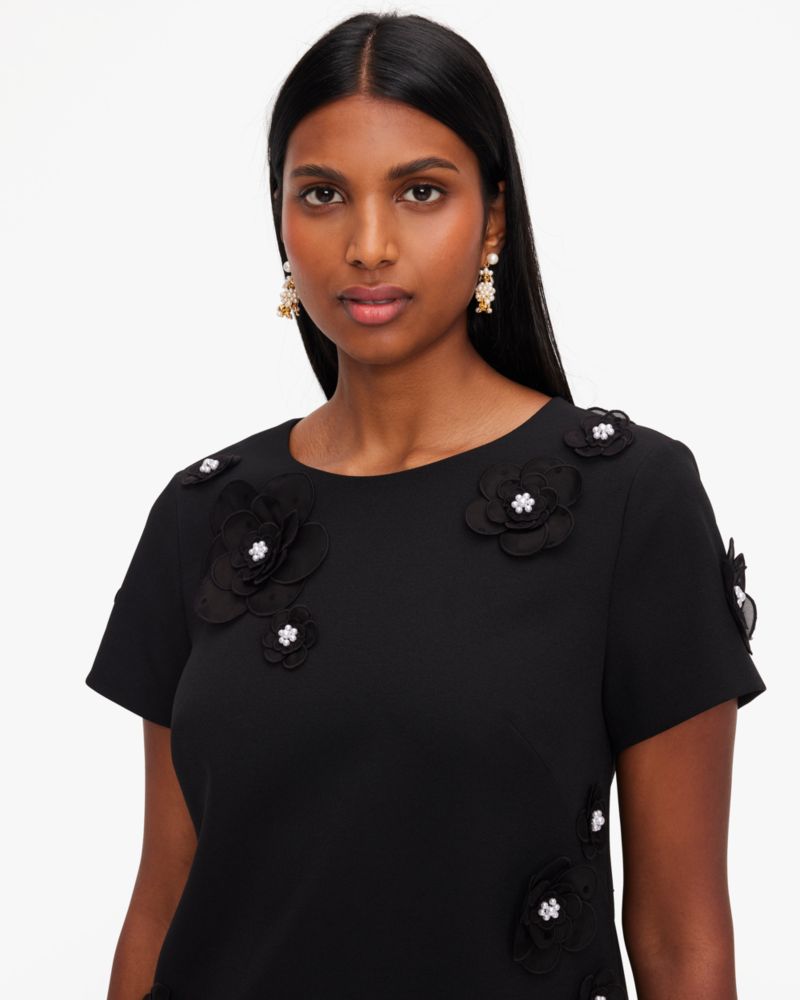 Kate Spade,Organza Flower Shirtdress,Cocktail,Black