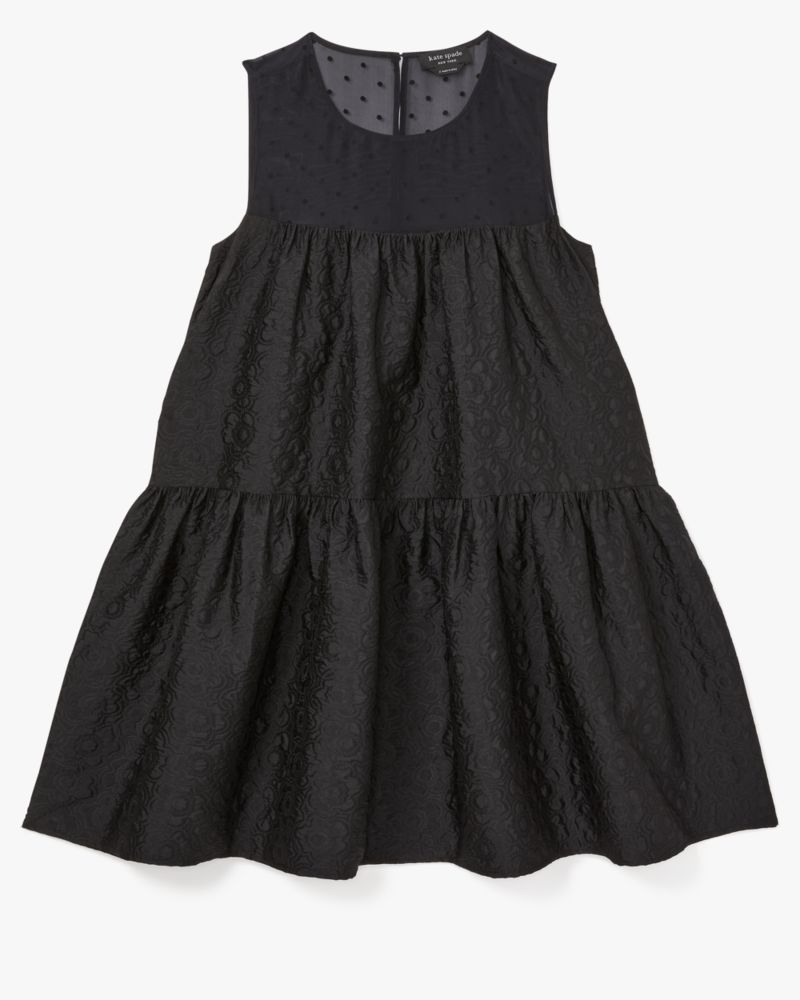 Kate Spade,Organza Dots Sleeveless Dress,Black