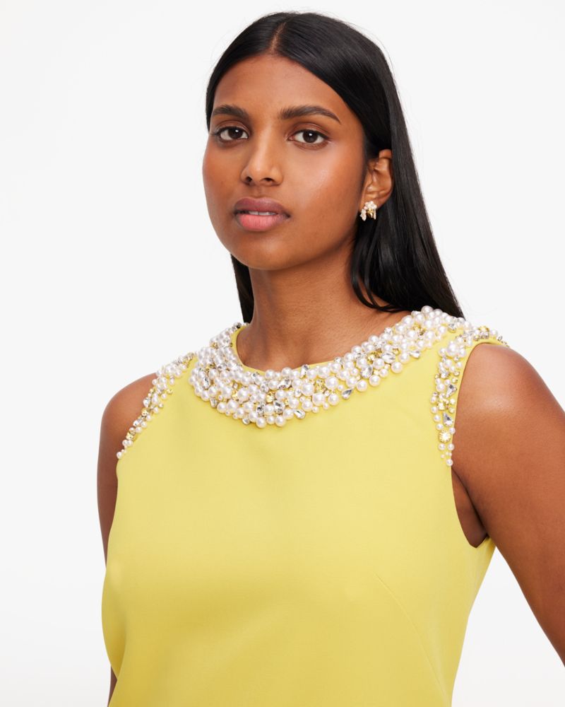 Kate Spade,Jeweled Crepe Shift Dress,