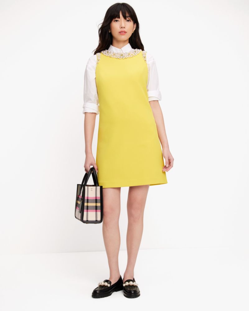 Kate Spade,Jeweled Crepe Shift Dress,