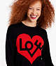 Kate Spade,Love Heart Intarsia Sweater,Black