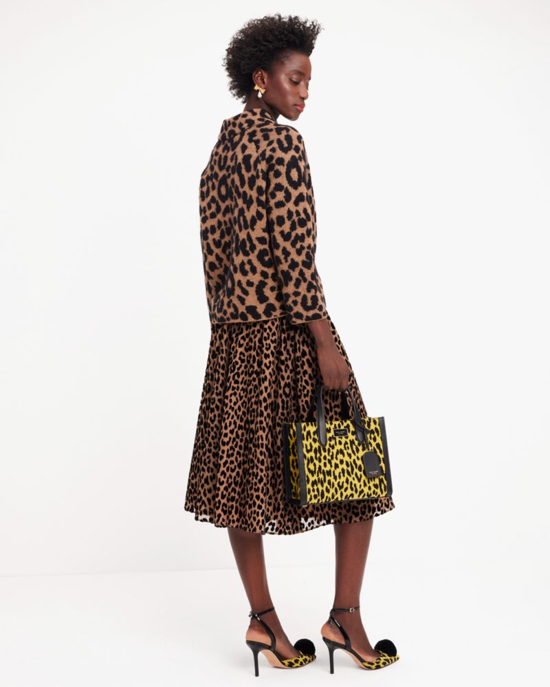 Kate Spade,モダン レオパード モック ネック セーター,トップス,ライトタバコ
