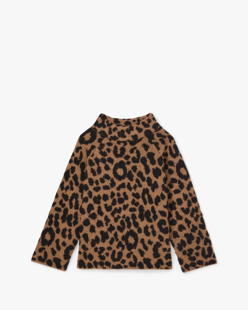 Kate Spade,モダン レオパード モック ネック セーター,トップス,ライトタバコ