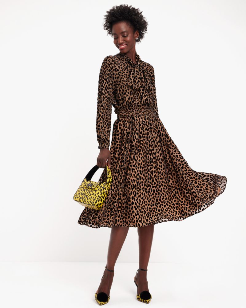 Kate Spade,Modern Leopard Skirt,Light Tobacco