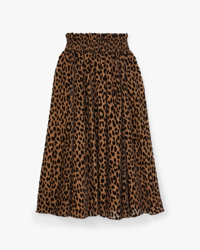 Kate Spade,Modern Leopard Skirt,Light Tobacco