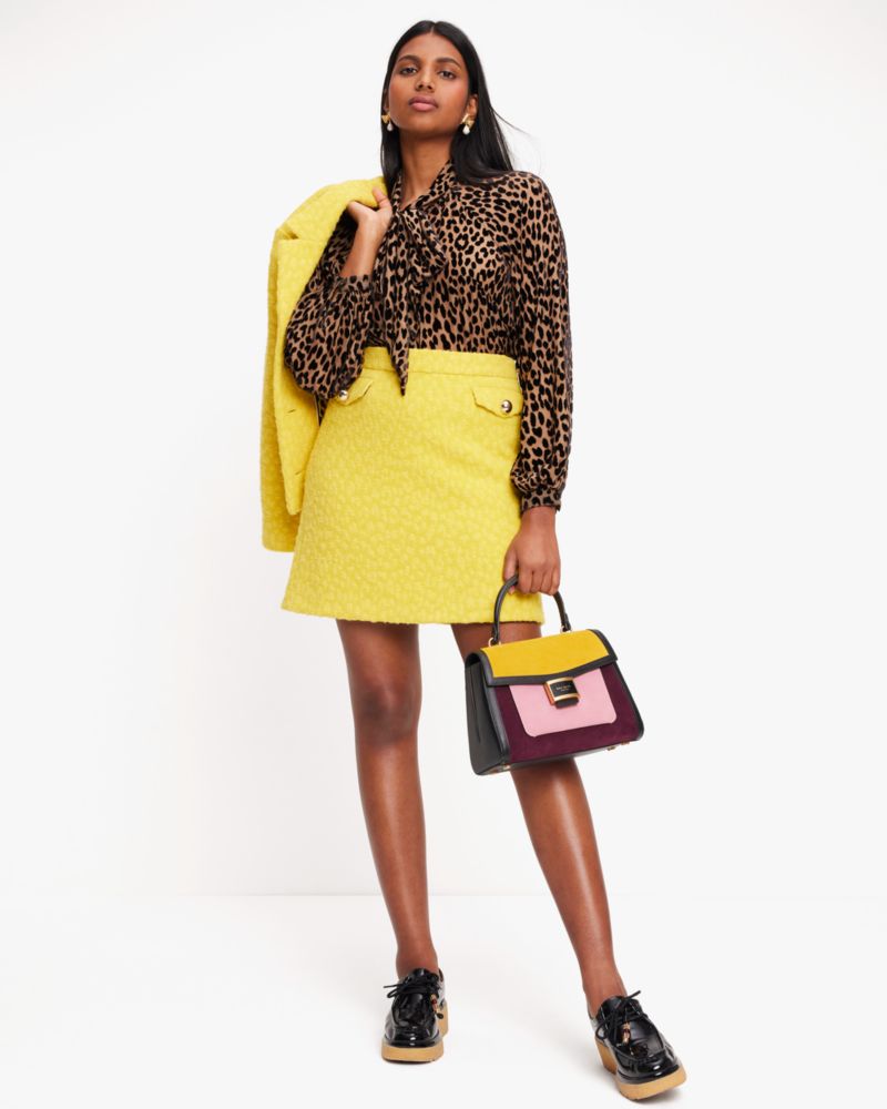 Tonal Leopard Textured Skirt