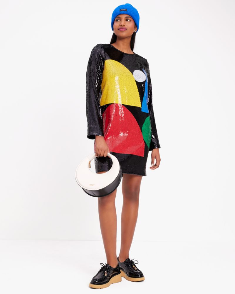 Kate Spade,Embellished Geometric Dress,Multi Color