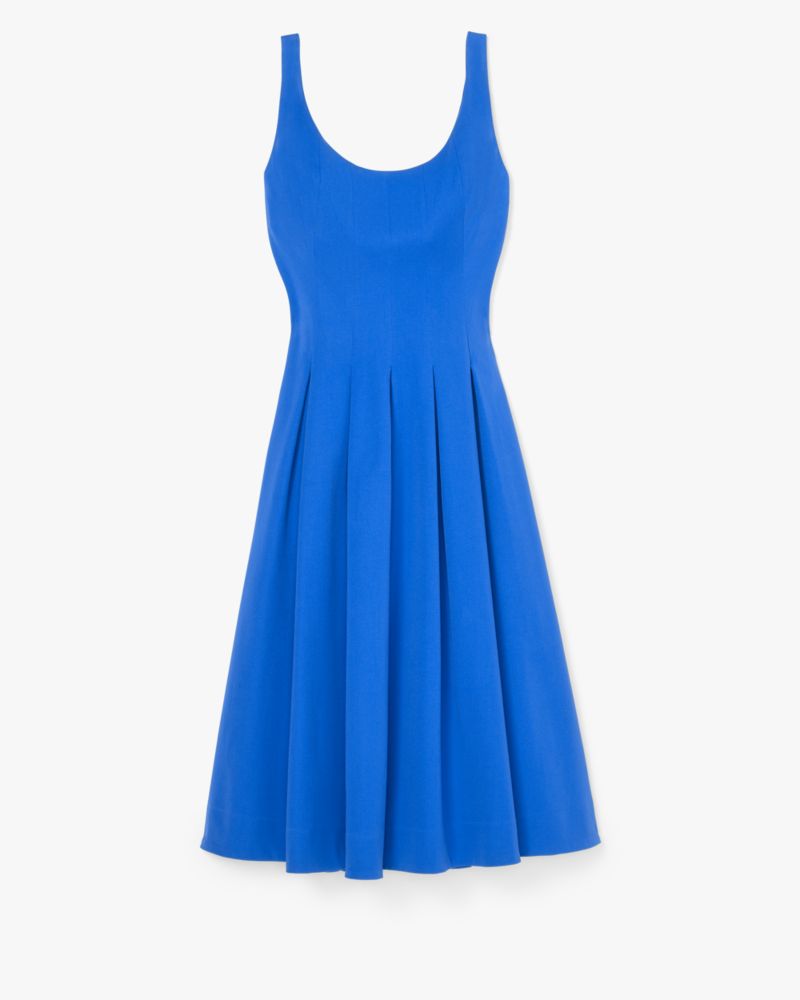 Kate Spade,Twill Scoop Neck Dress,Cocktail,Stained Glass Blue image number 0