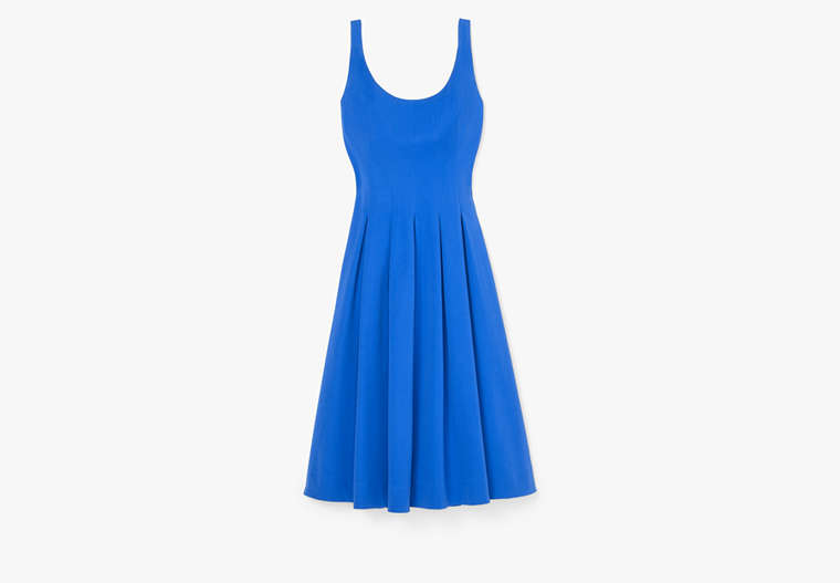 Kate Spade,Twill Scoop Neck Dress,Cocktail,Stained Glass Blue