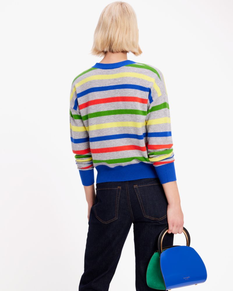 Kate Spade,モダン マルチ ストライプ カシミヤ カーディガン,ウェア,マルチ