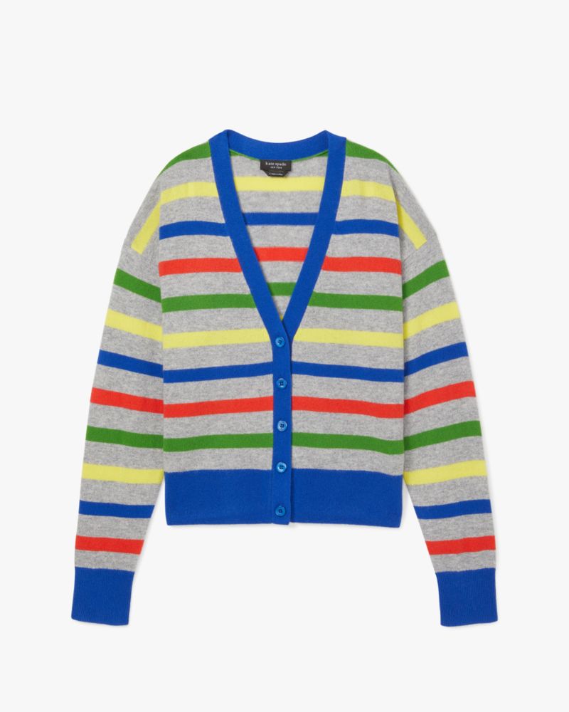 Kate Spade,モダン マルチ ストライプ カシミヤ カーディガン,ウェア,マルチ