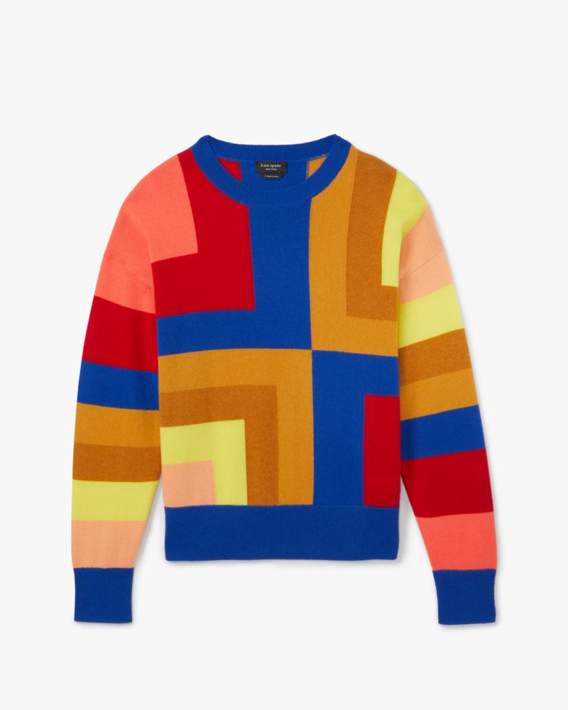 Kate Spade,Blocks Of Color Cashmere Sweater,